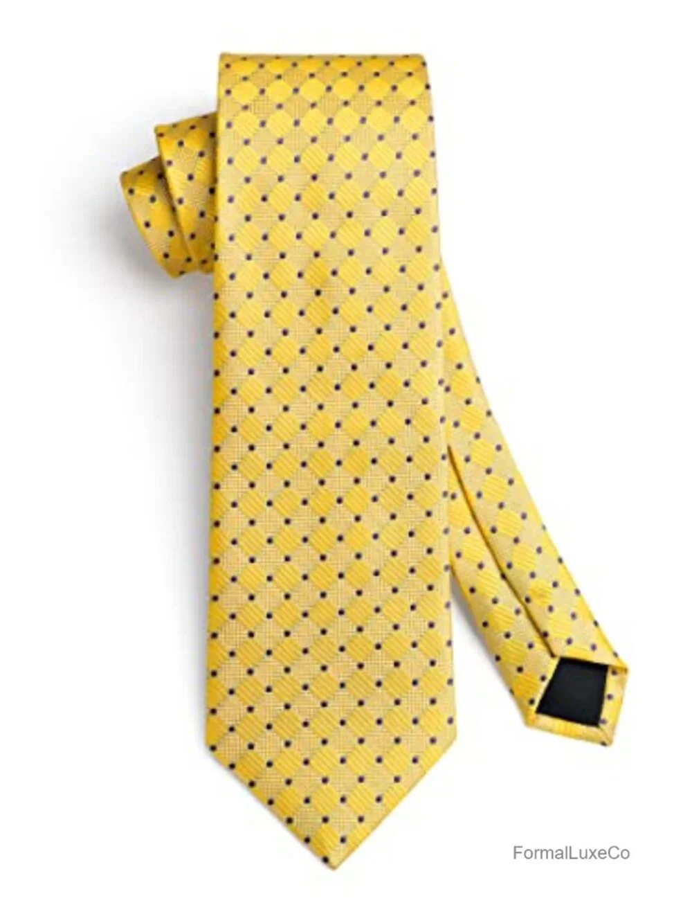 Plaid Tie & Pocket Square Set, Silk Blend, Formal Necktie & Hanky